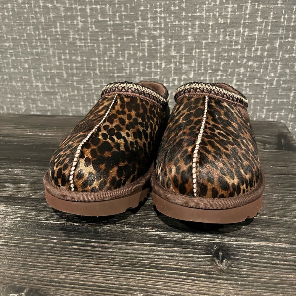 NIB WOMENS UGG TASMAN CASPIAN SLIPPERS Brown Black Cheetah Print 7 - Picture 6 of 11